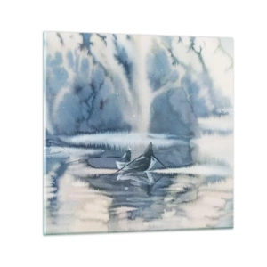 Obraz na skle - Rybári vo svojom raji - 60x60 cm