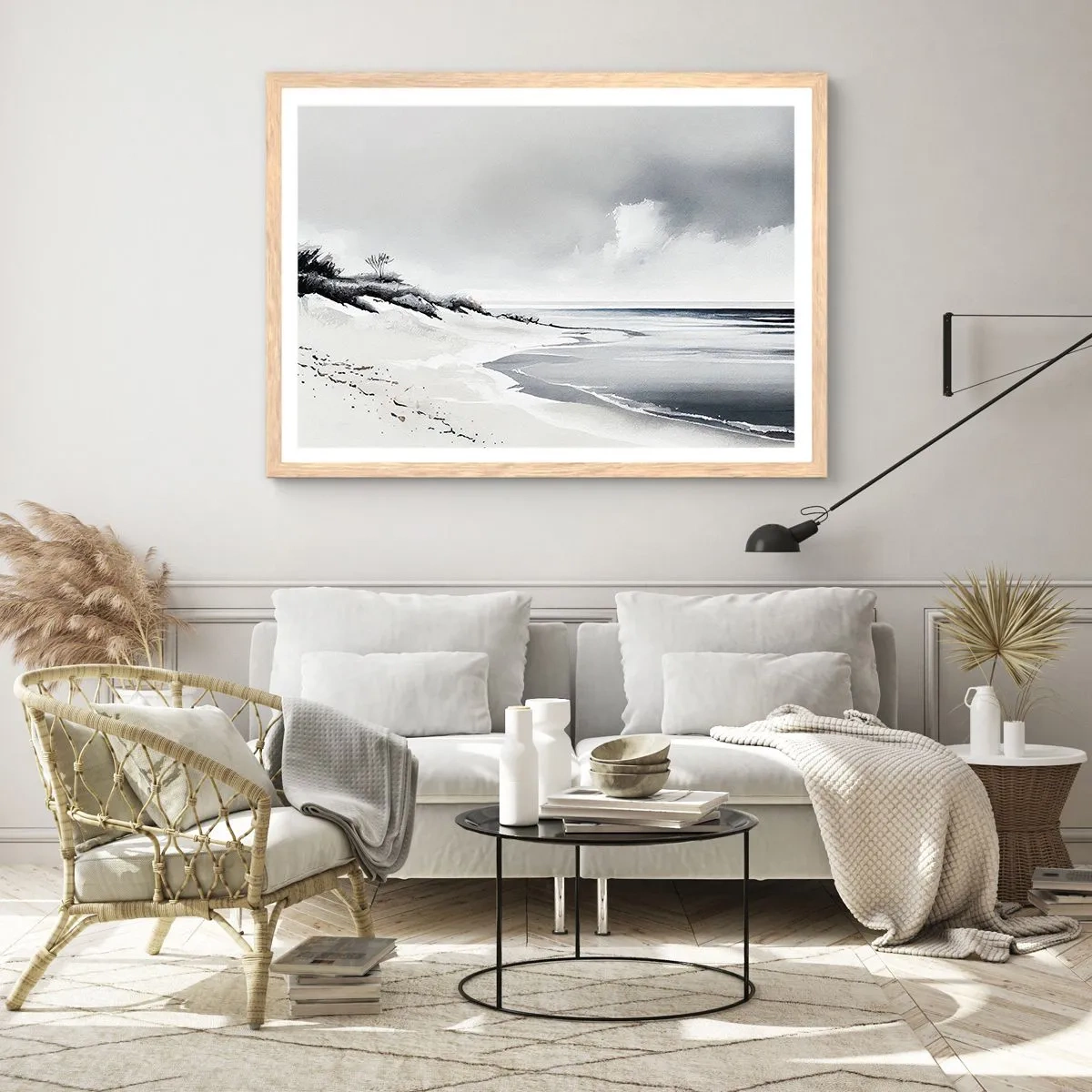 Plagát v ráme zo svetlého duba - Vždy spolu - 40x30 cm