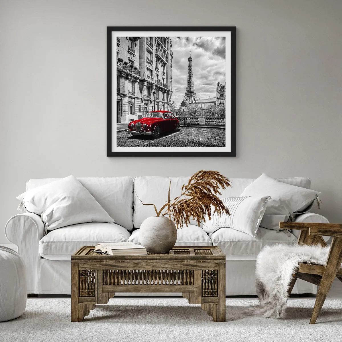 Plagát v čiernom ráme - Dravec v meste - 30x30 cm