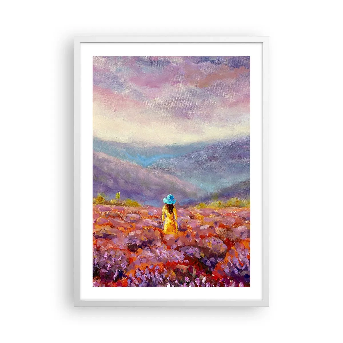 Plagát v bielom ráme - V levanduľovom svete - 50x70 cm