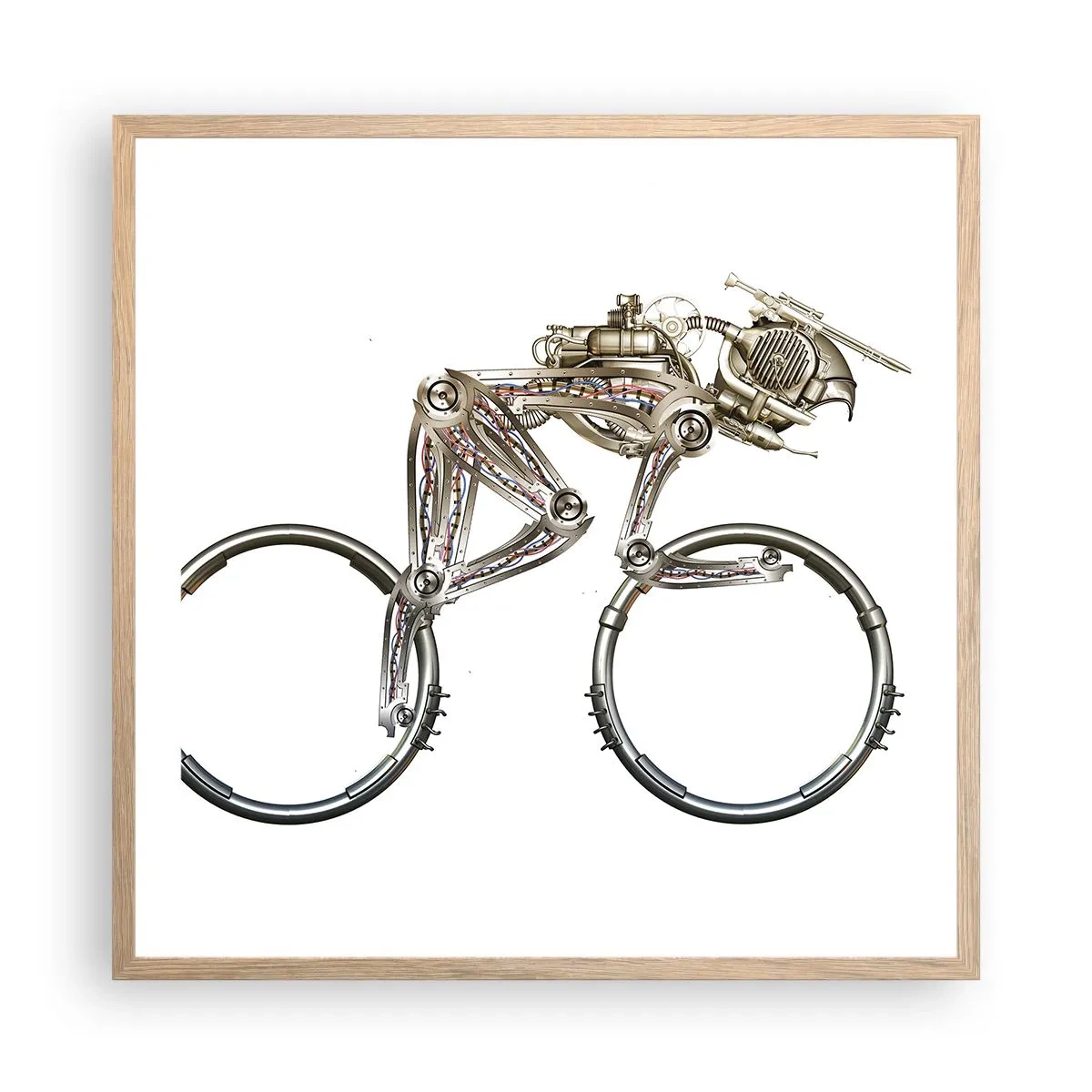 Plagát v ráme zo svetlého duba - Úžasný stroj - 60x60 cm