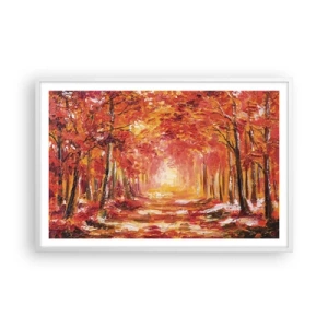 Plagát v bielom ráme - Medený les - 91x61 cm