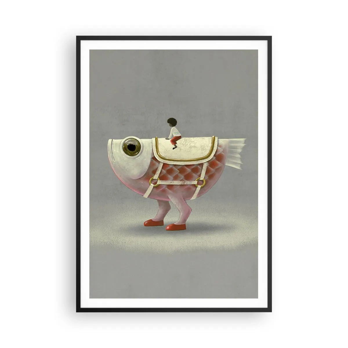 Plagát v čiernom ráme - Rybí jazdec - 70x100 cm