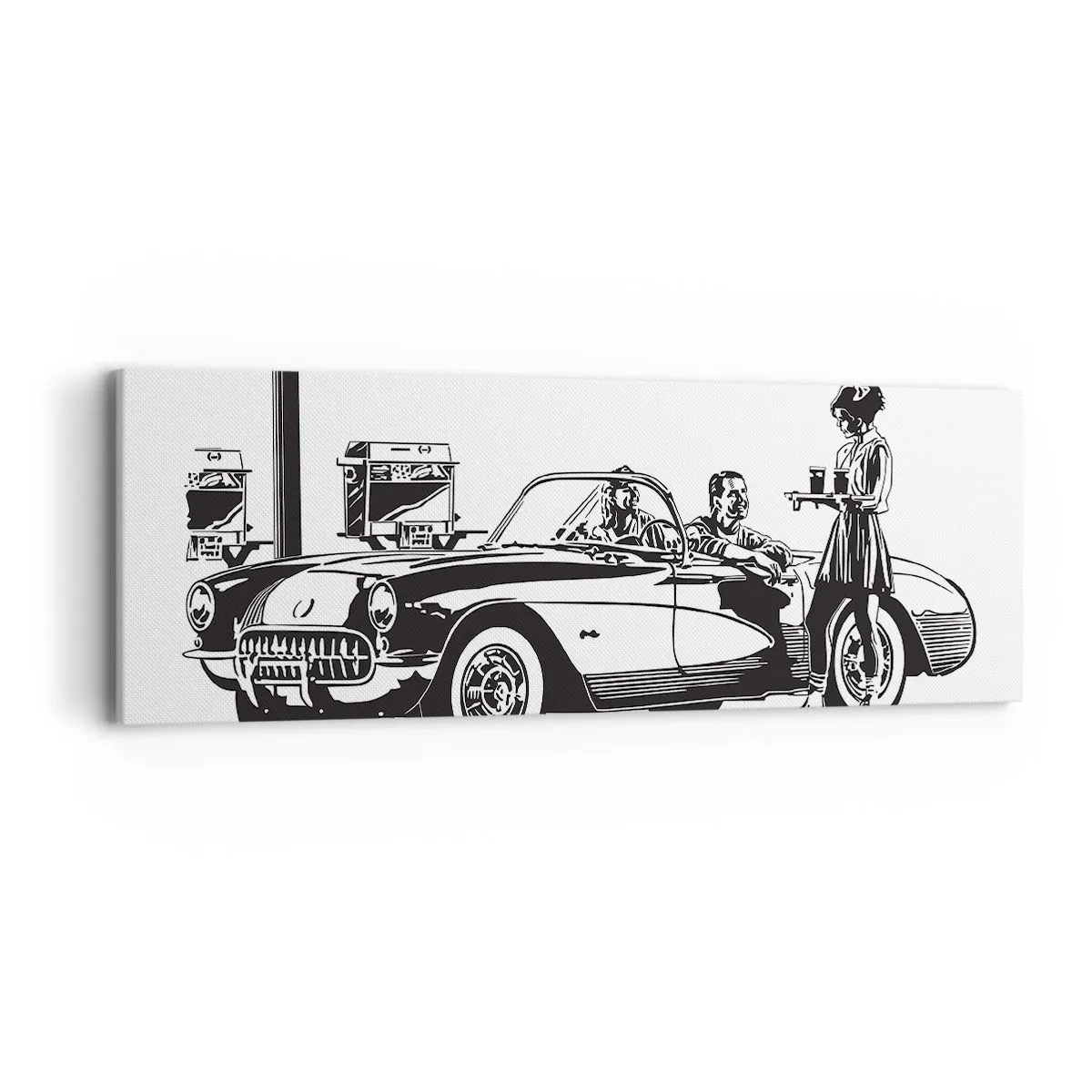 Obraz na plátne - 60. - bezstarostná Amerika - 90x30 cm