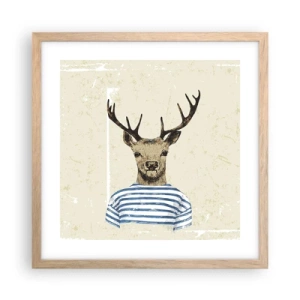 Plagát v ráme zo svetlého duba - Pretože mám rád pruhované košele! - 40x40 cm