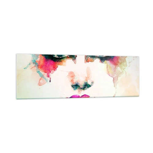 Obraz na skle - Portrét maľovaný dúhou - 160x50 cm