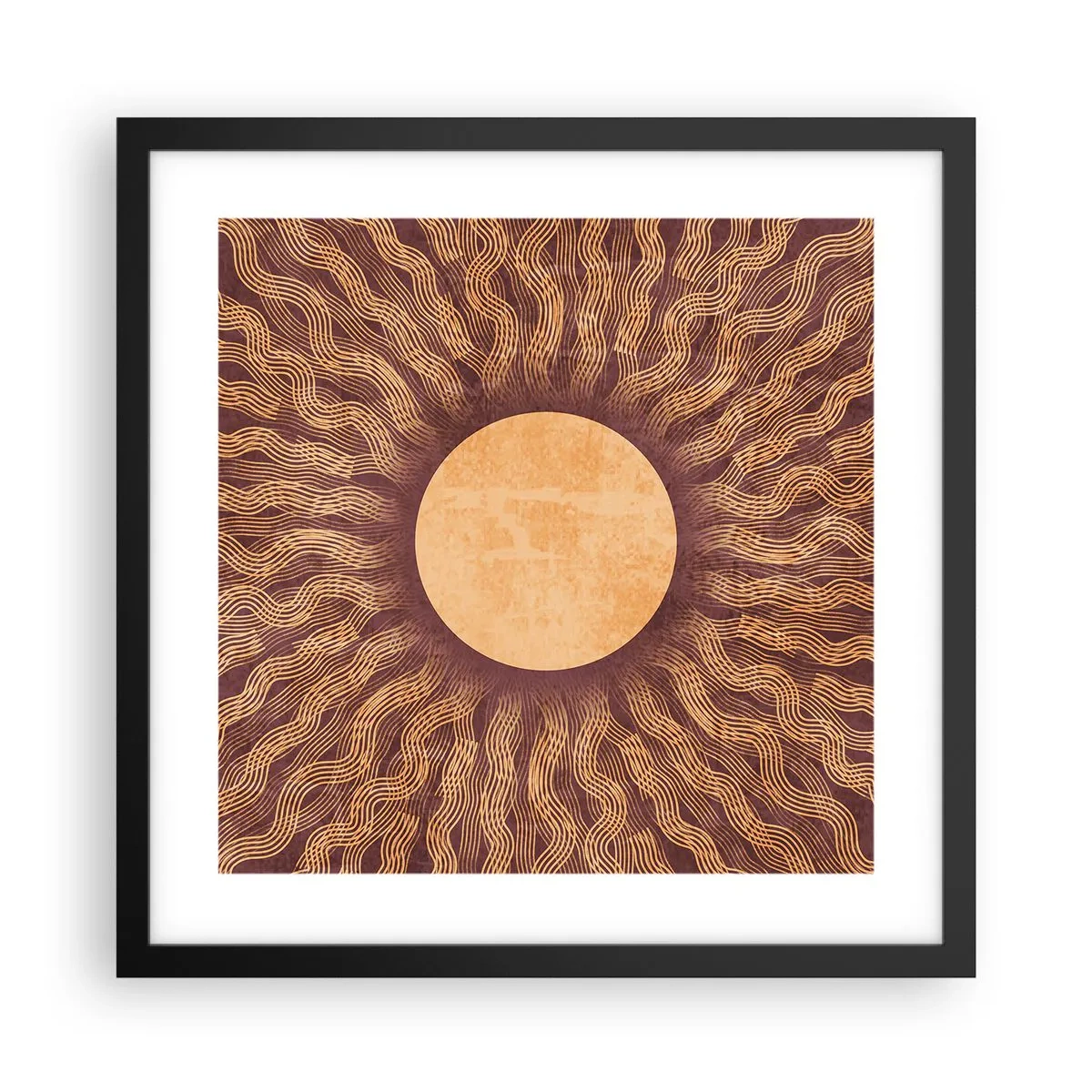 Plagát v čiernom ráme - Ikona slnka - 40x40 cm