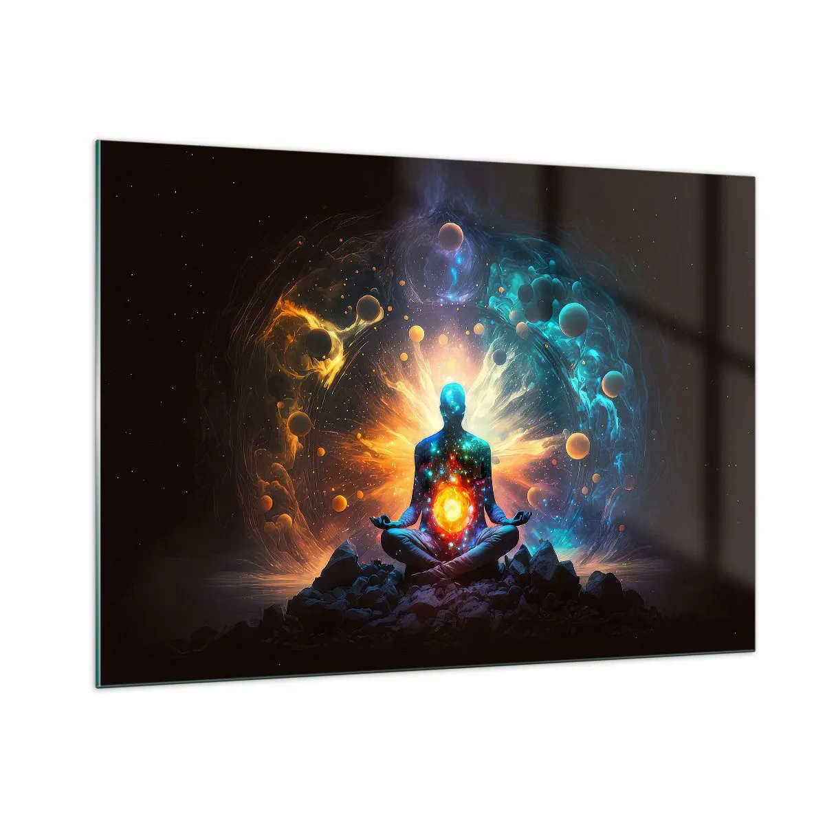 Obraz na skle - Vesmírny pokoj - 100x70 cm