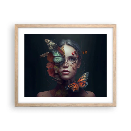 Plagát v ráme zo svetlého duba - Nádherná metamorfóza - 50x40 cm