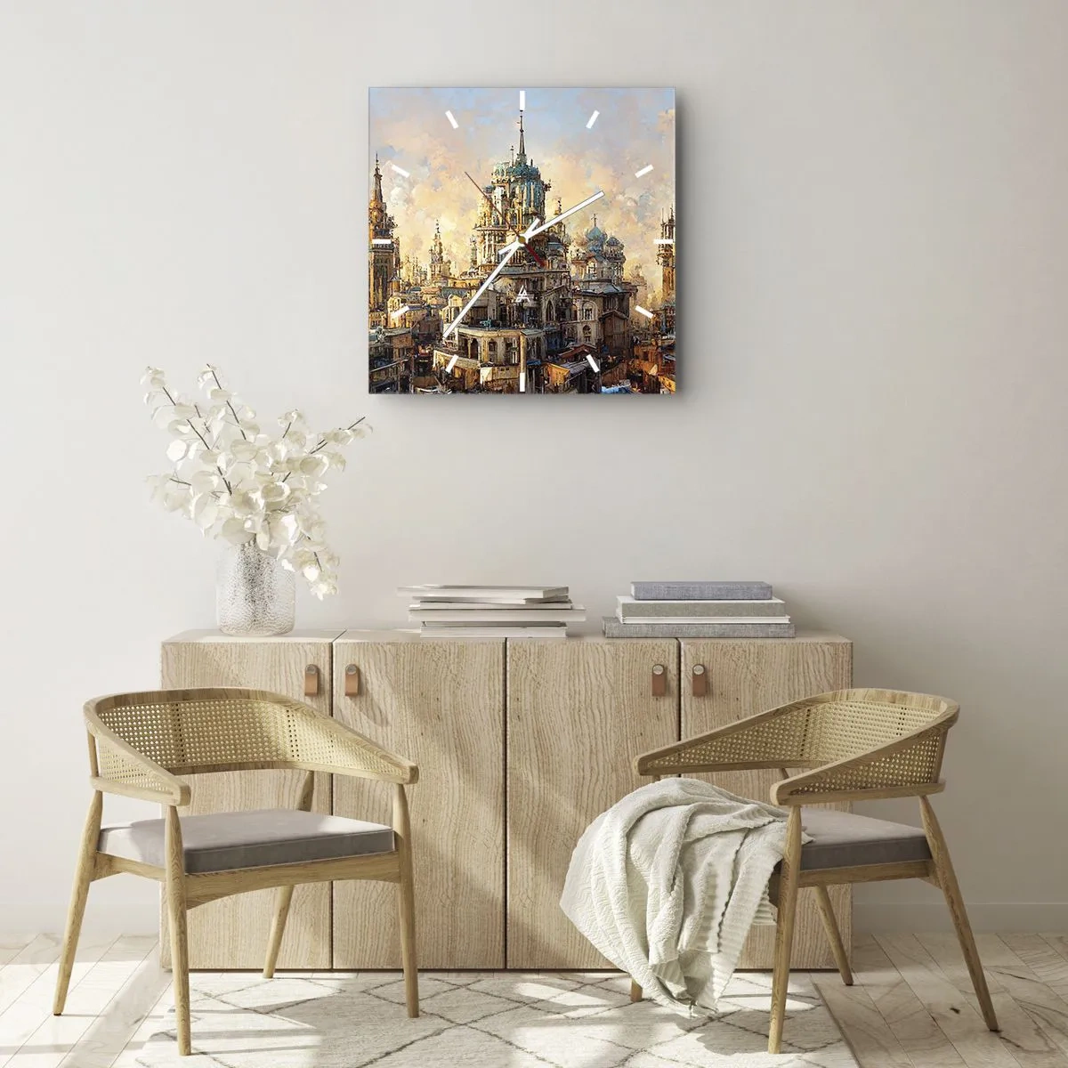 Nástenné hodiny - Mesto miest - 30x30 cm