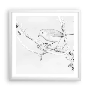 Plagát v bielom ráme - Zimné ráno - 50x50 cm