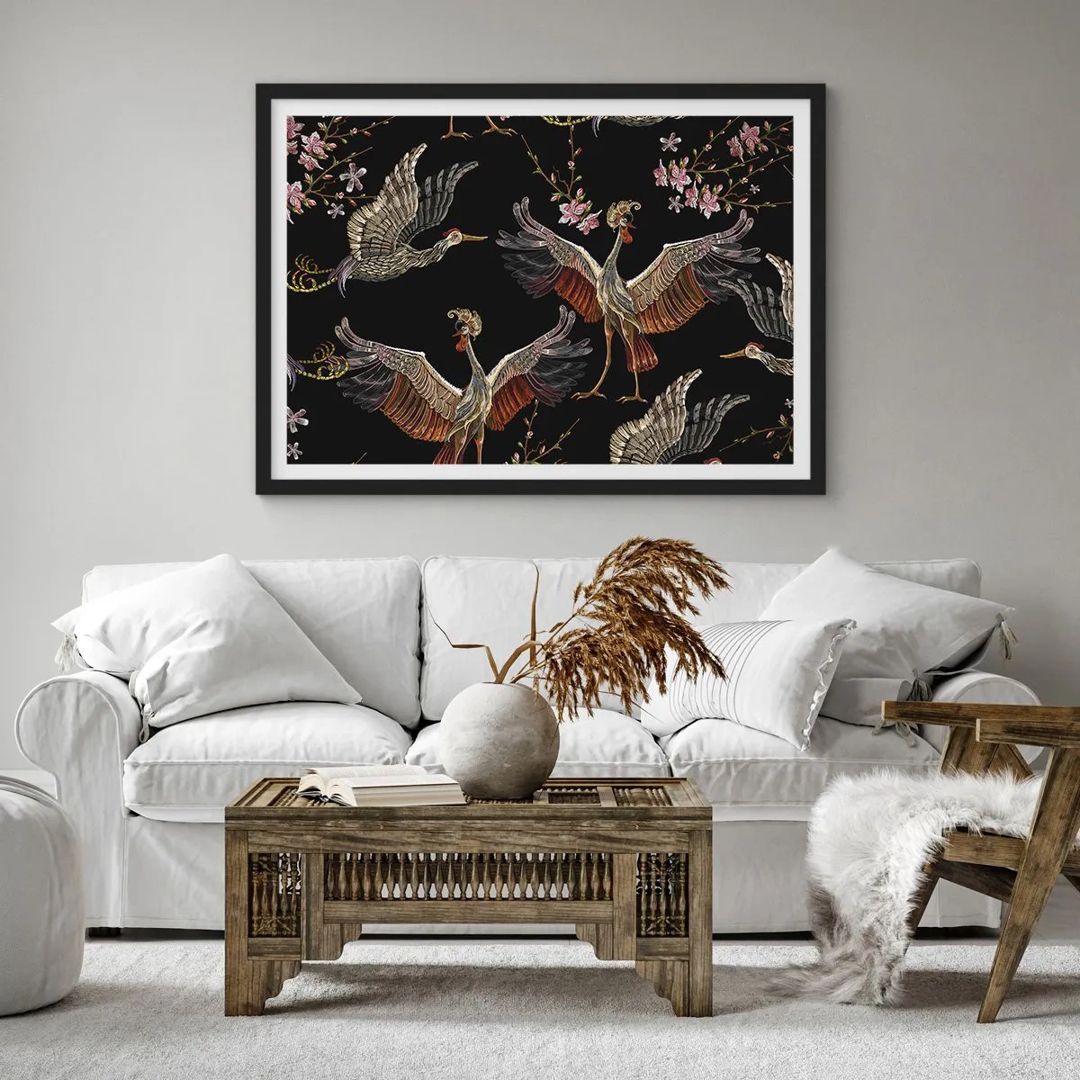 Plagát v čiernom ráme - Rozprávkový vták - 70x50 cm