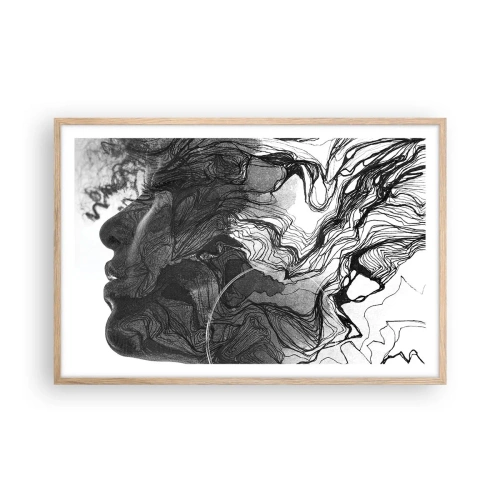 Plagát v ráme zo svetlého duba - Zapletená v snoch - 91x61 cm