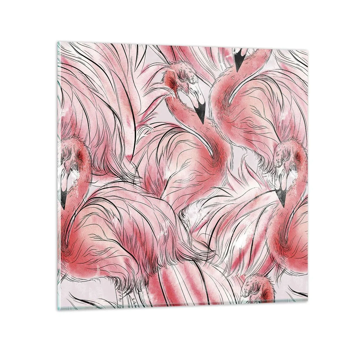 Obraz na skle - Vtáči corps de ballet - 60x60 cm