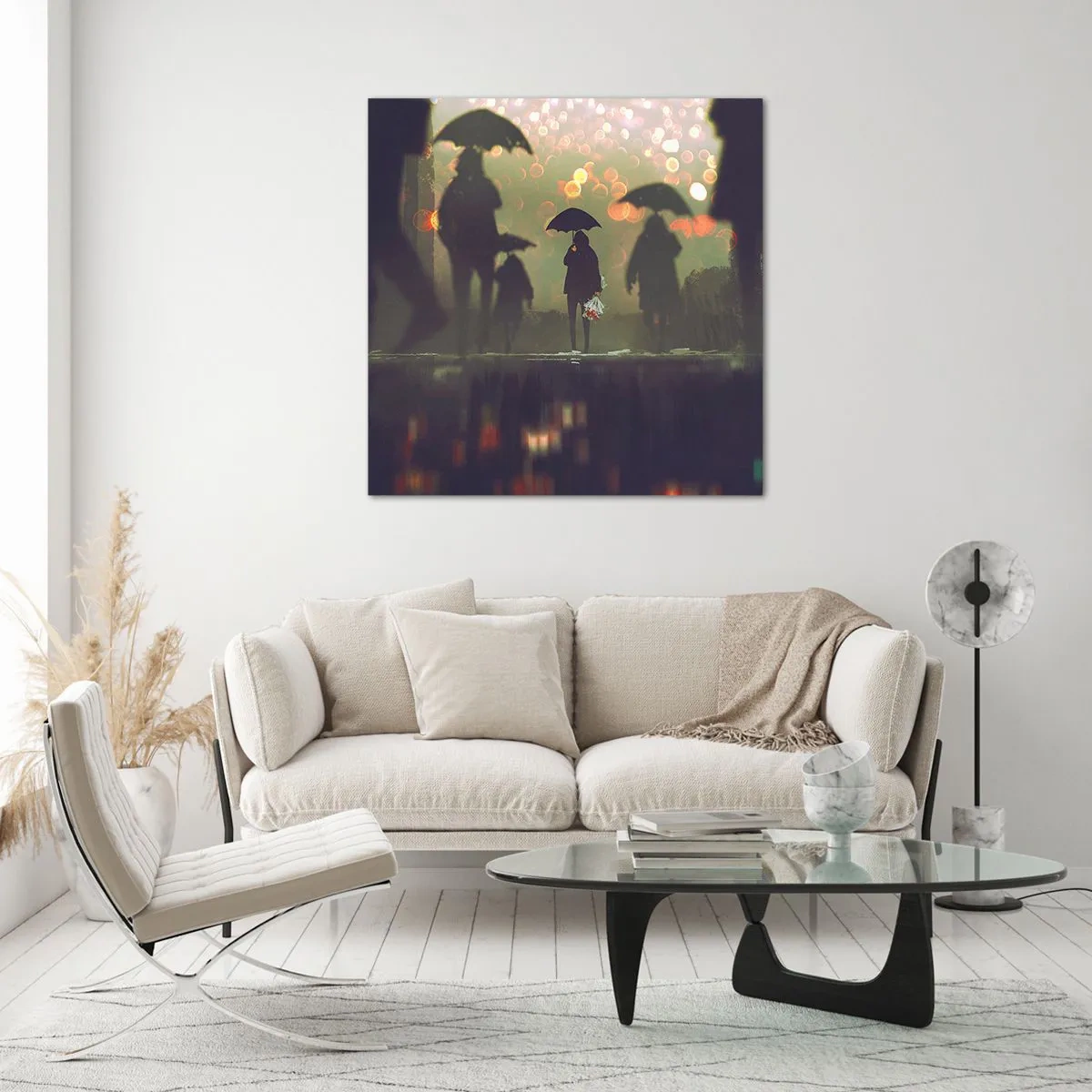 Obraz na skle - Z perspektívy kvapky dažďa - 40x40 cm