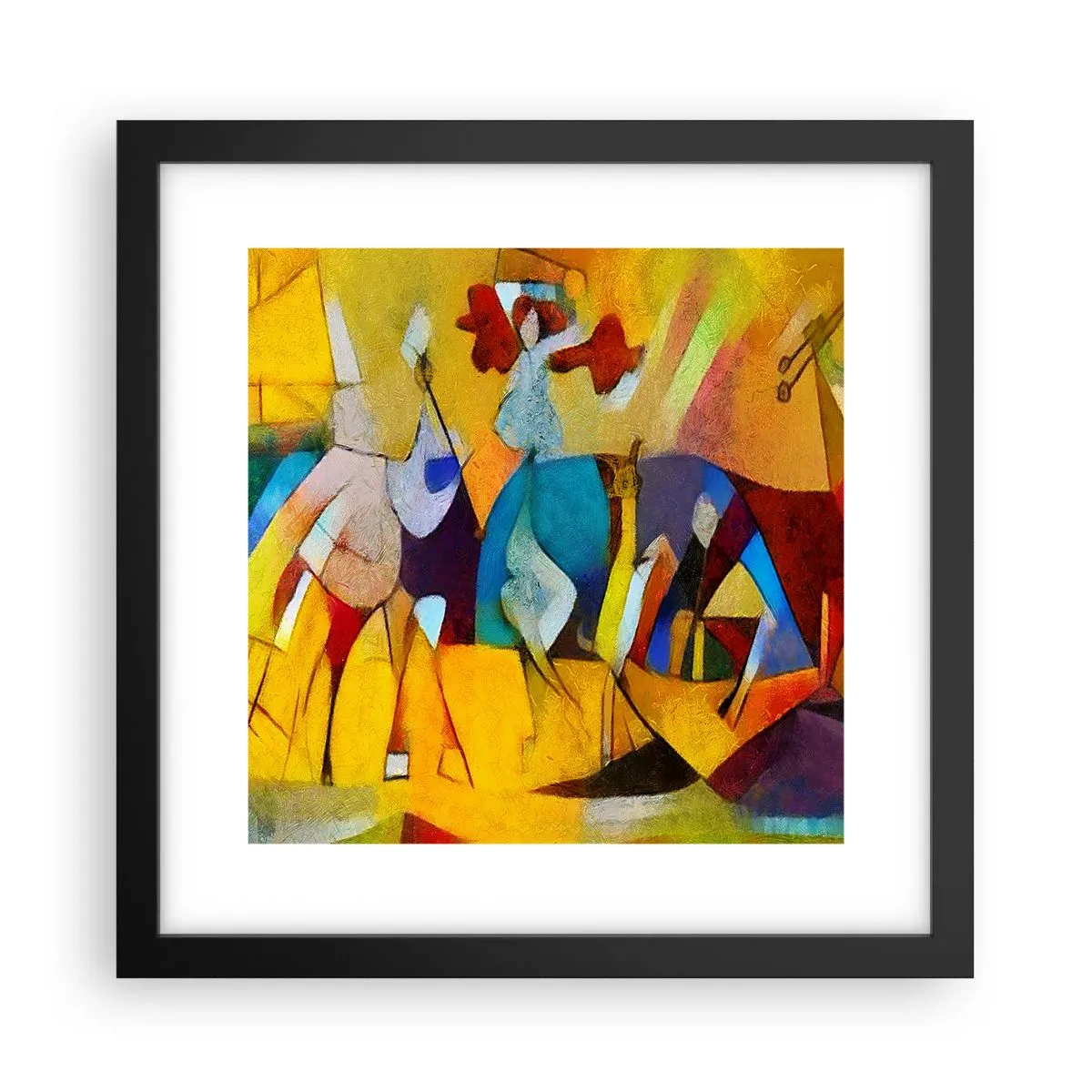 Plagát v čiernom ráme - Slnko - život - radosť - 30x30 cm