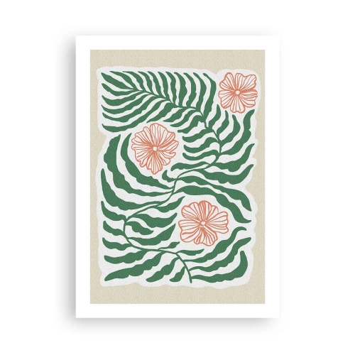 Plagát - Rozkvitnuté v zeleni - 50x70 cm