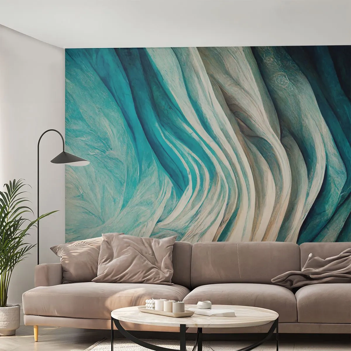 Fototapeta Premium Sand - Modrá neukojiteľnosť - Kus, 3D, Abstrakcia - 100x70 cm