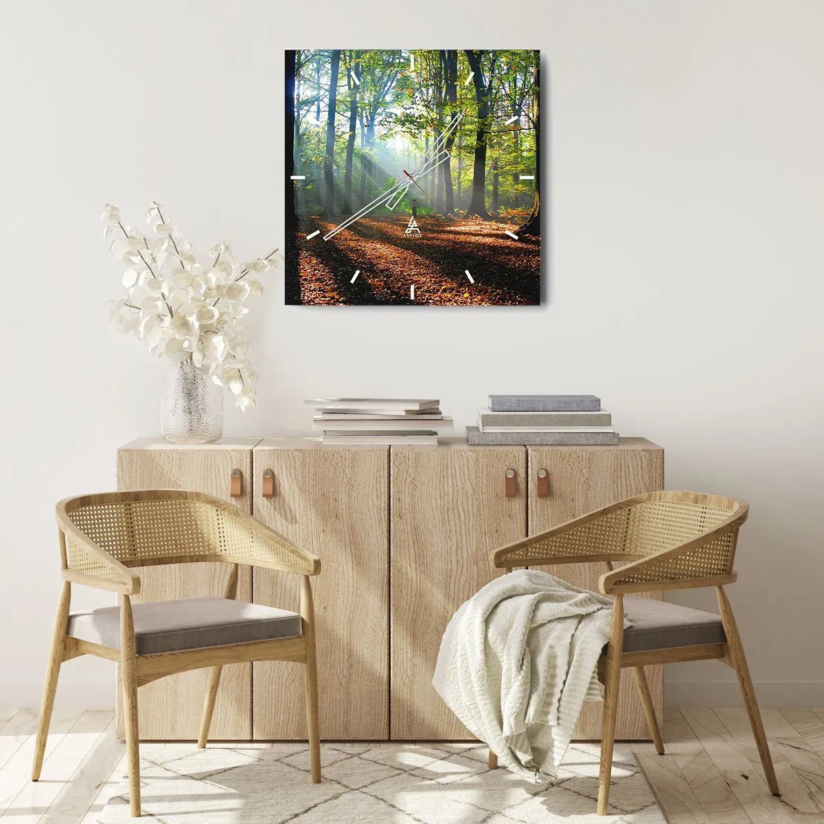 Nástenné hodiny - Svetlá a tiene - 40x40 cm