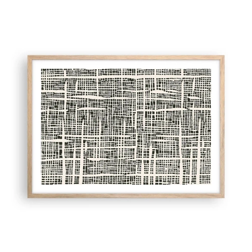 Plagát v ráme zo svetlého duba - Tkaná kompozícia - 70x50 cm