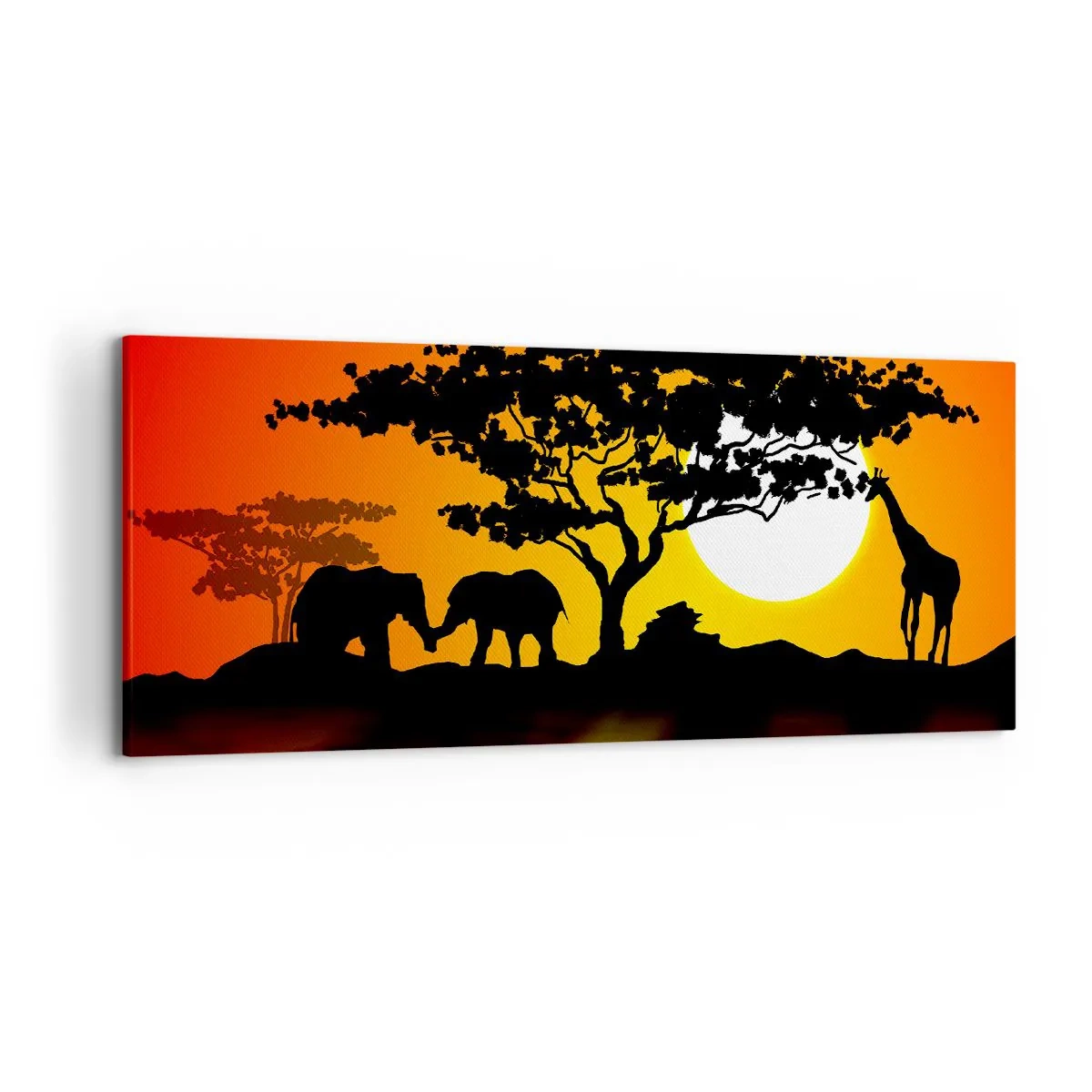Obraz na plátne - Stretnutie na savane - 120x50 cm