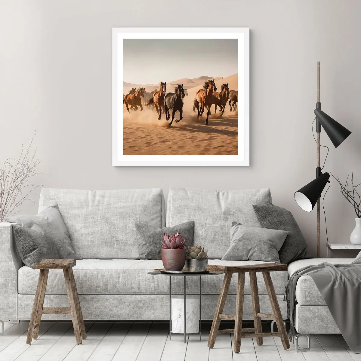 Plagát v bielom ráme - Voľné ako vietor - 60x60 cm