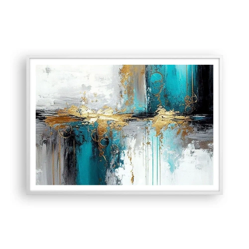 Plagát v bielom ráme - Všetko plynie - 100x70 cm