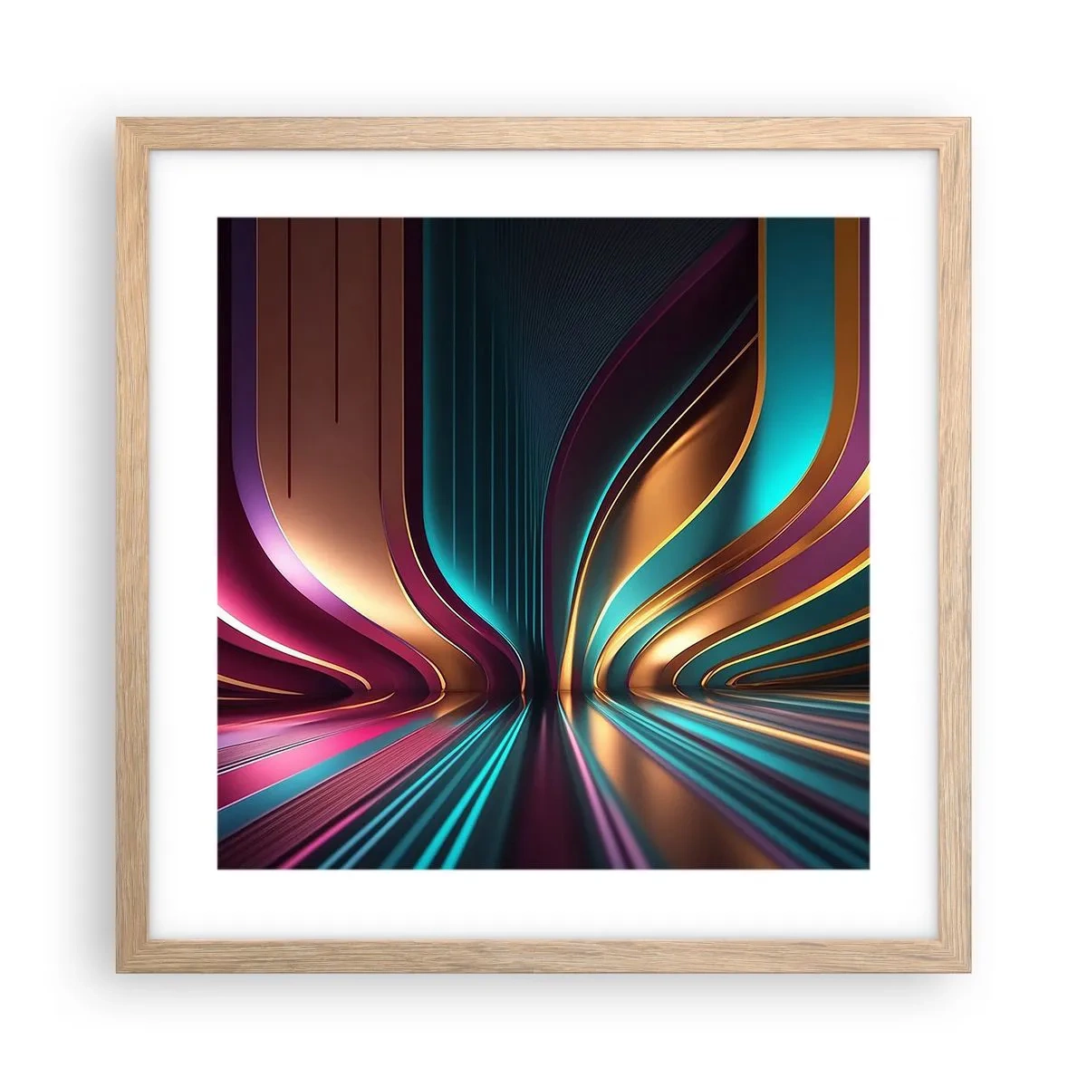 Plagát v ráme zo svetlého duba - Architektúra svetla - 40x40 cm