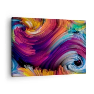 Obraz na plátne - Abstraktné víry v žiarivých farbách - 70x50cm - Začiatok nového sveta - Moderná nástenná dekorácia do obývacej izby a spálne ARTTOR