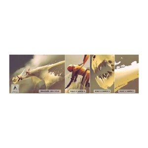 Vzorka samolepiacej fototapety Deluxe Sticker - Zachrániť svet - Abstrakcia, Fantázia, drak - 100x30 cm