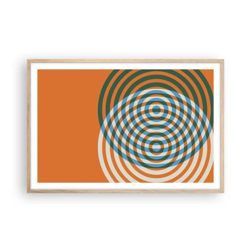 Plagát v ráme zo svetlého duba - Abstraktná kruhová variácia - 91x61 cm