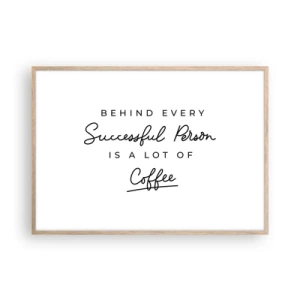 Plagát v ráme zo svetlého duba - Tajomstvo úspechu - 100x70 cm