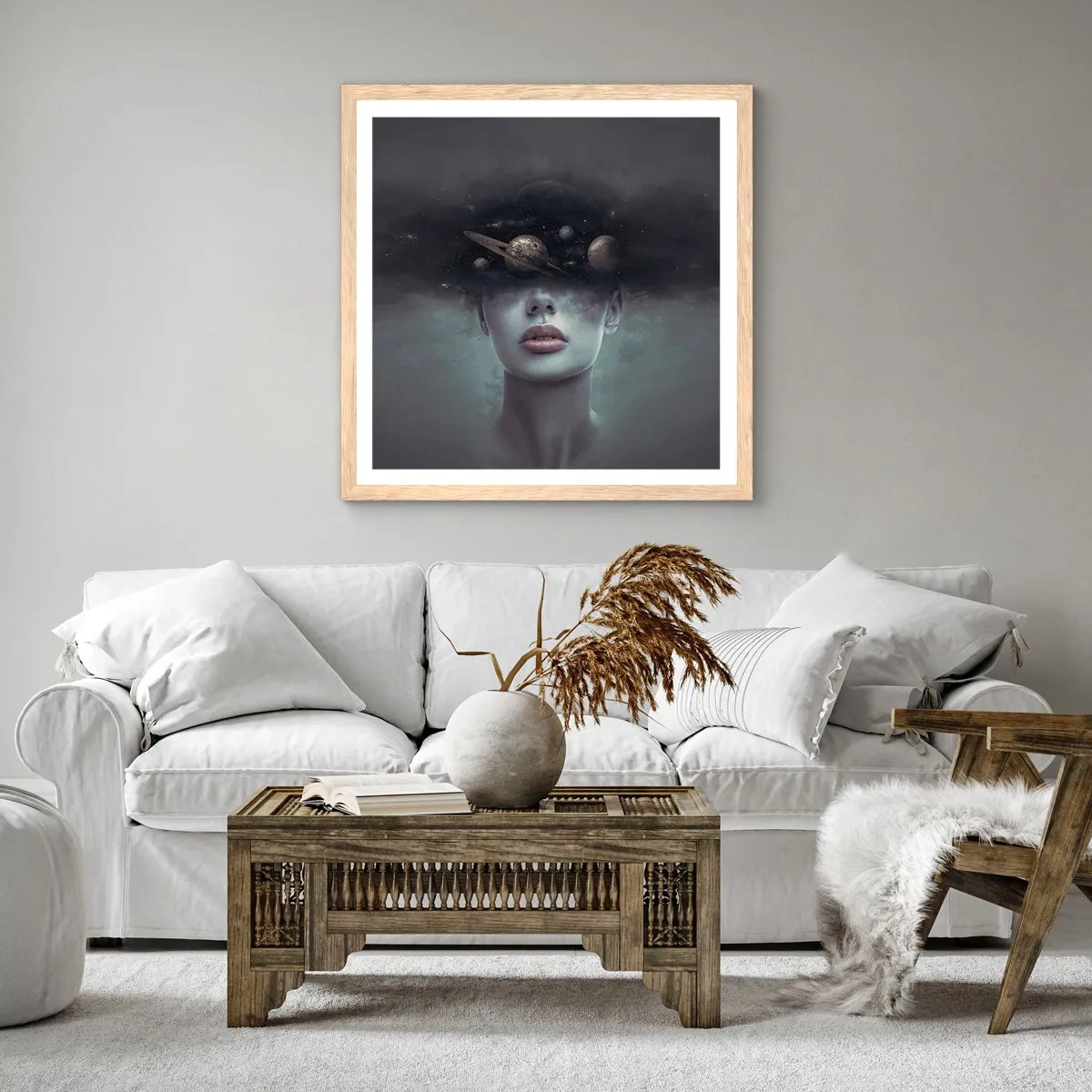 Plagát v ráme zo svetlého duba - A planéty… - 50x50 cm