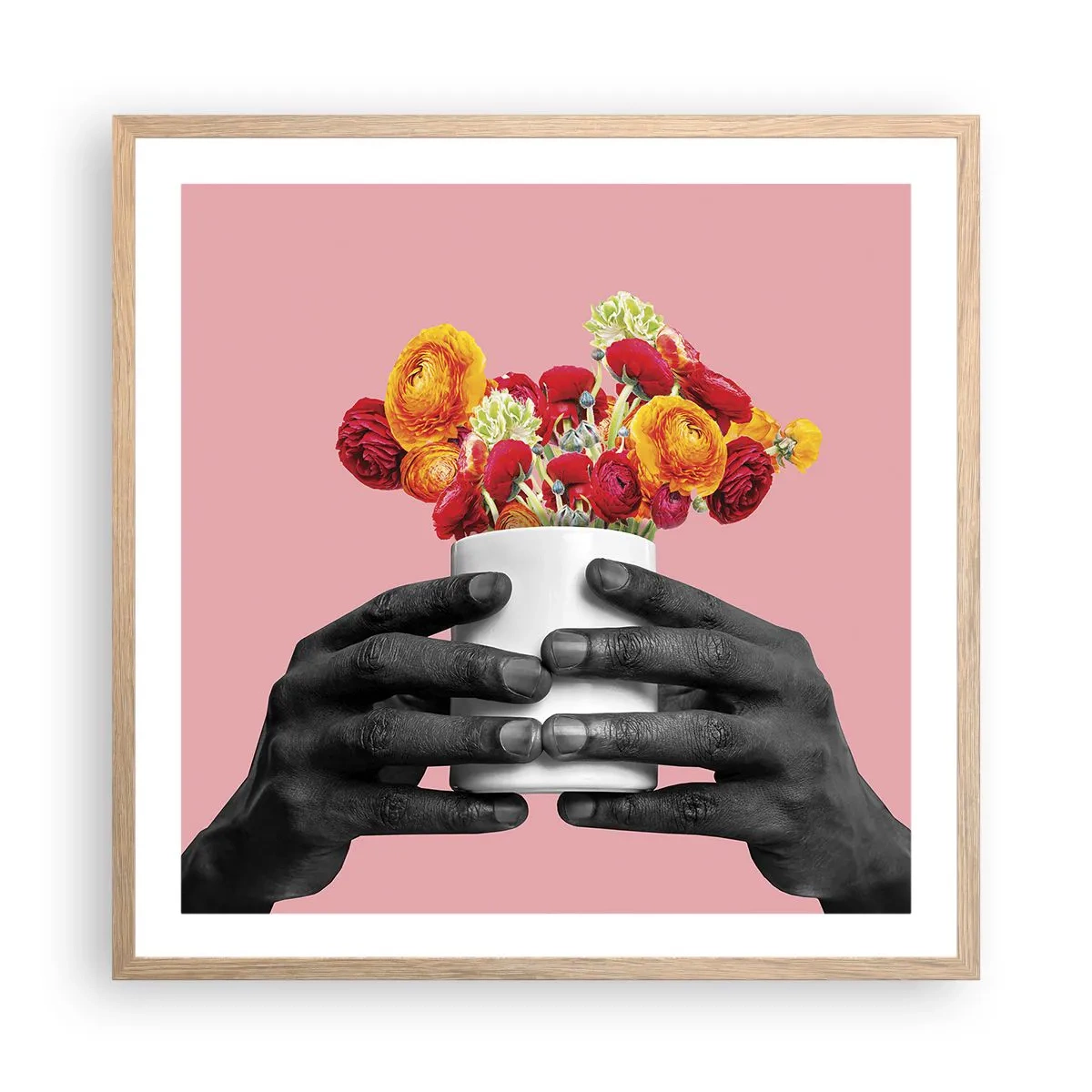 Plagát v ráme zo svetlého duba - Apoteóza života - 60x60 cm