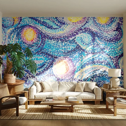 Fototapeta Premium Canvas - Z obrazu van Gogha - Abstrakcia, Kus, Maľovanie - 300x210 cm