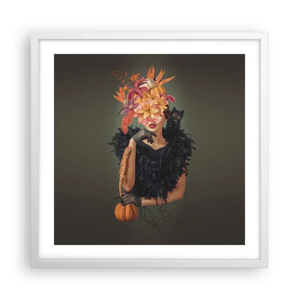 Plagát v bielom ráme - Kúzlo čarodejnice - 50x50 cm