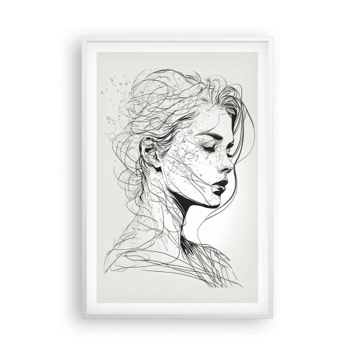 Plagát v bielom ráme - Portrét v zamyslení - 61x91 cm