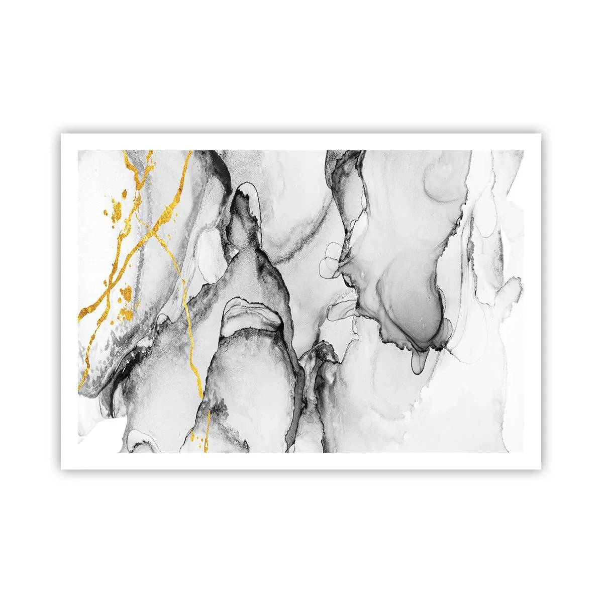 Plagát - Kompozícia so zlatým motívom - 100x70 cm
