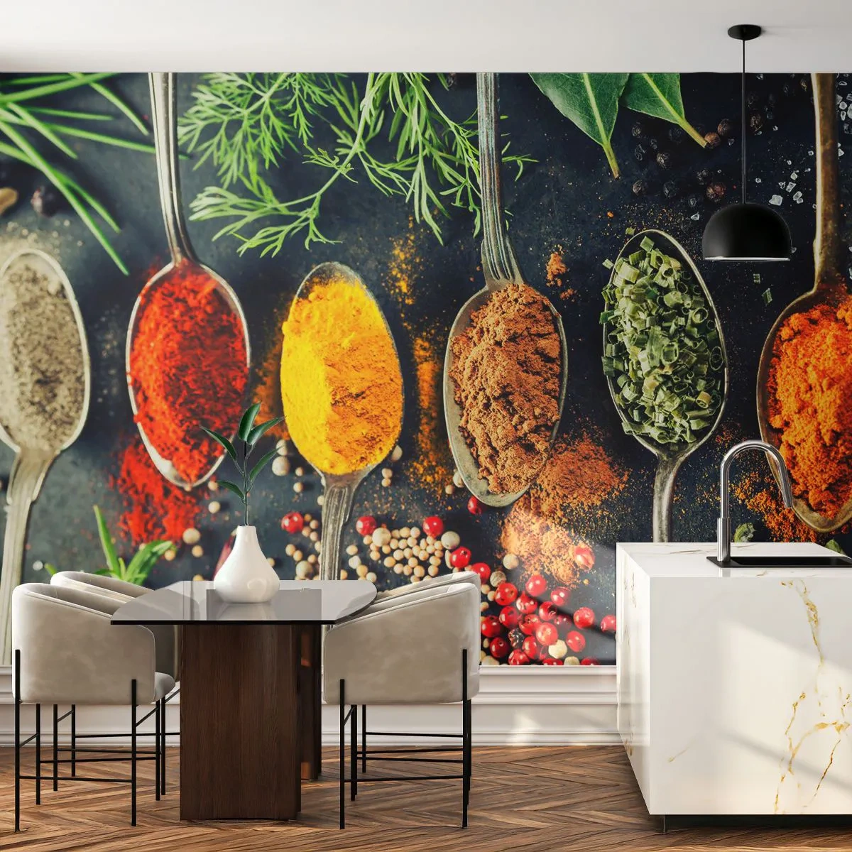 Fototapeta Premium Canvas - Kulinárska mágia - Korenie, Bylinky, Kuchyňa - 250x175 cm