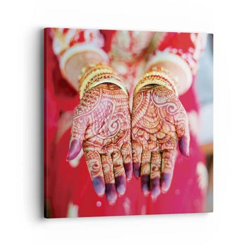 Obraz na plátne - Pripravená chytiť šťastie - 40x40 cm