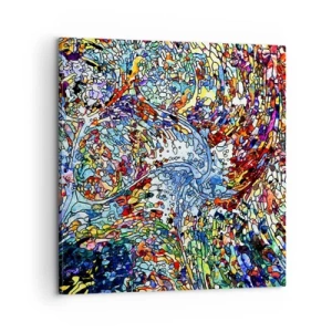 Obraz na plátne - Vitráž s kvapkami - 60x60 cm