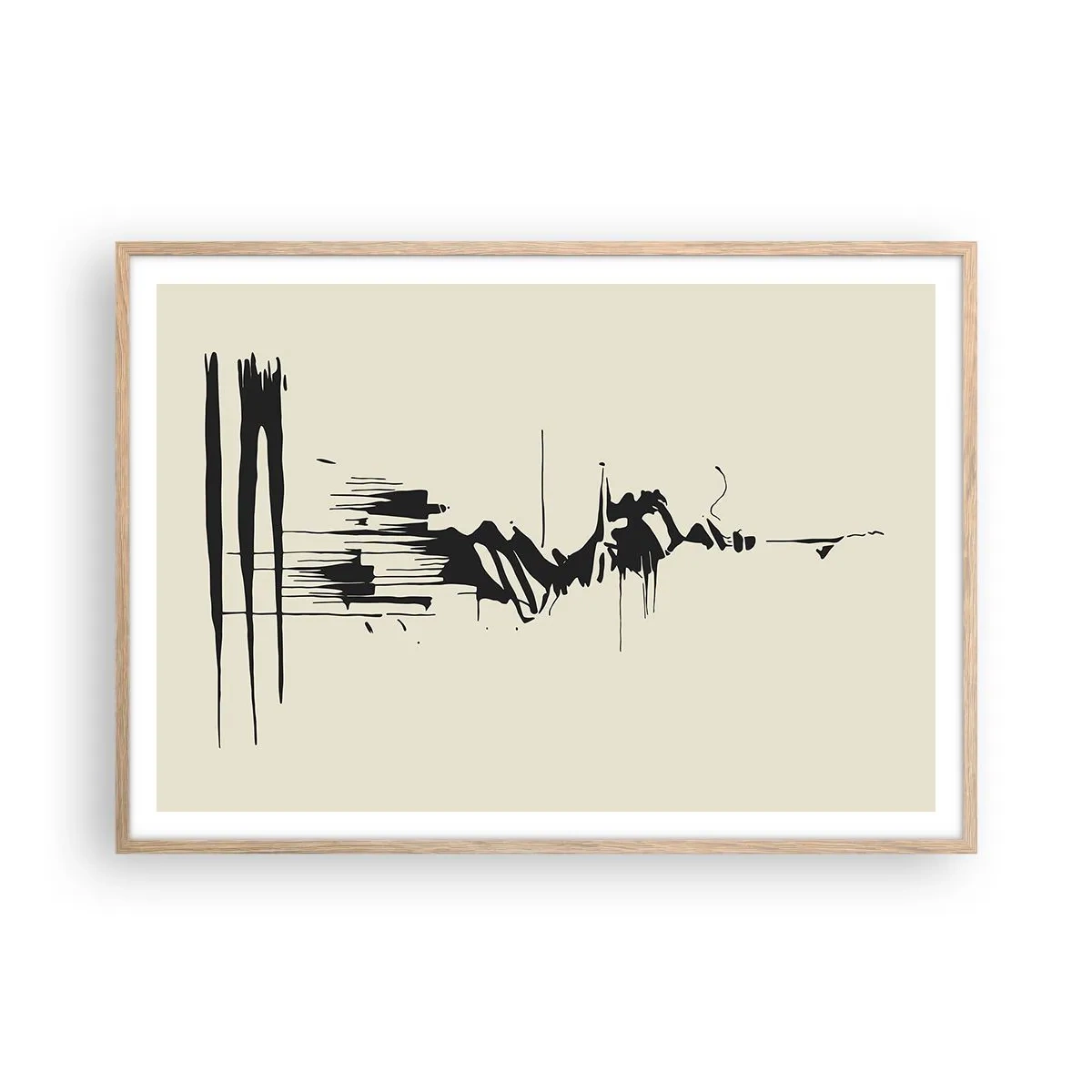 Plagát v ráme zo svetlého duba - Rýchla abstrakcia - 100x70 cm