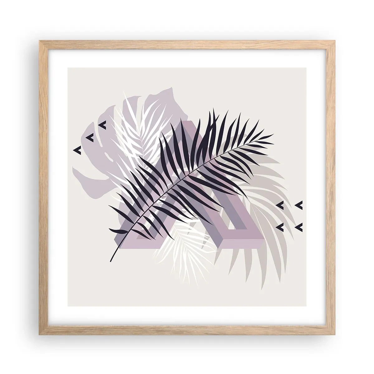 Plagát v ráme zo svetlého duba - Tieň tieňa - 50x50 cm