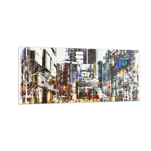 Obraz na skle - Trblietavé mesto - 100x40 cm