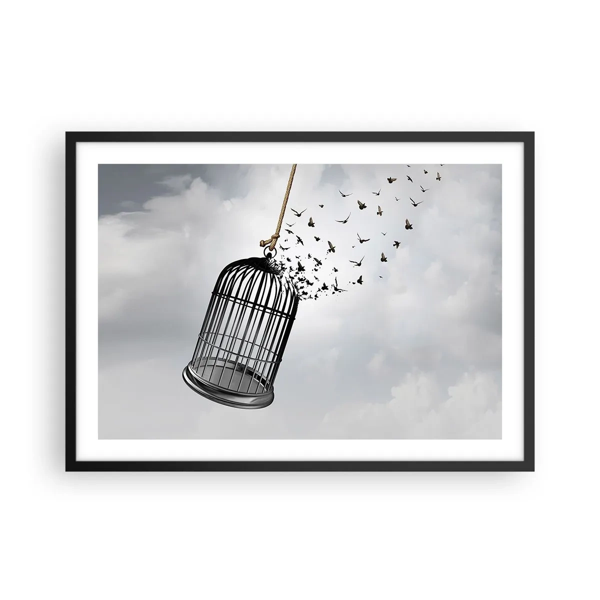 Plagát v čiernom ráme - Viera… nádej… sloboda! - 70x50 cm