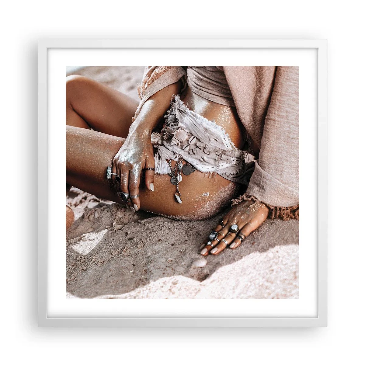 Plagát v bielom ráme - Vyplavená na breh? - 50x50 cm