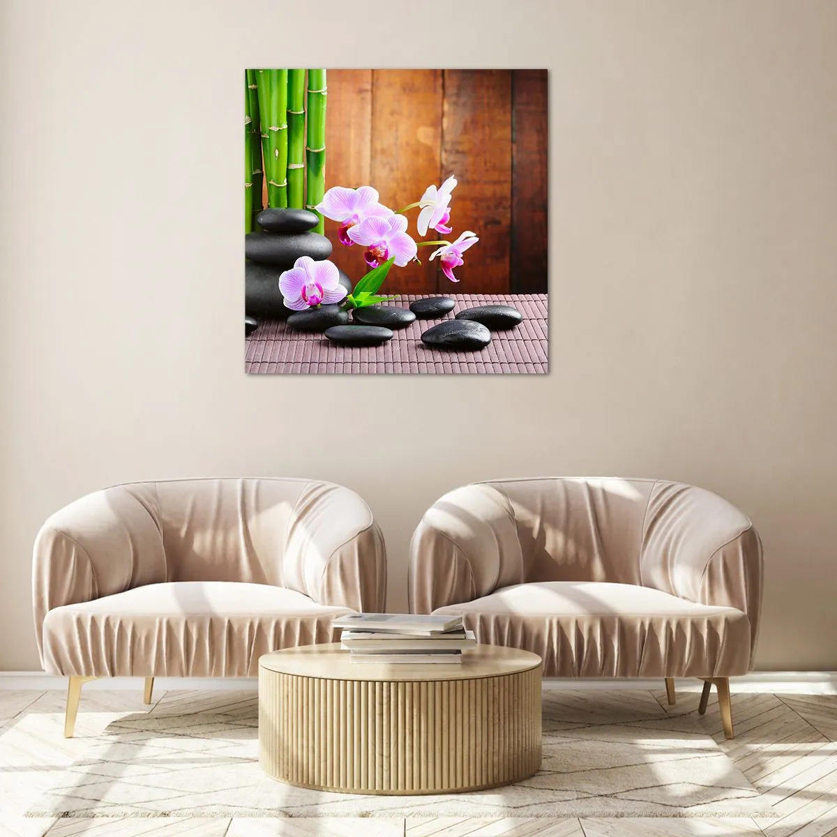 Obraz na skle - Zoznámte sa s potešením východu - 40x40 cm