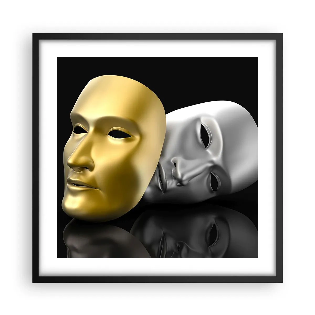 Plagát v čiernom ráme - Život je divadlo - 50x50 cm