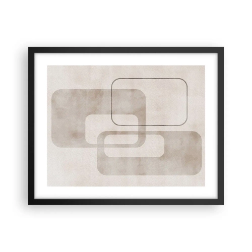 Plagát v čiernom ráme - Geometrická fúga - 50x40 cm