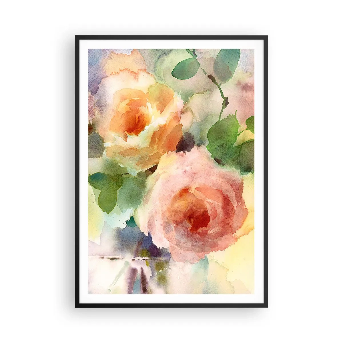 Plagát v čiernom ráme - Jemné ako akvarel - 70x100 cm